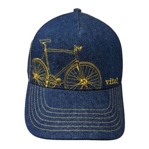 Vital Snapback Trucker Hat Blue One Size Adjustable Embroidered Mesh Back W/Tags